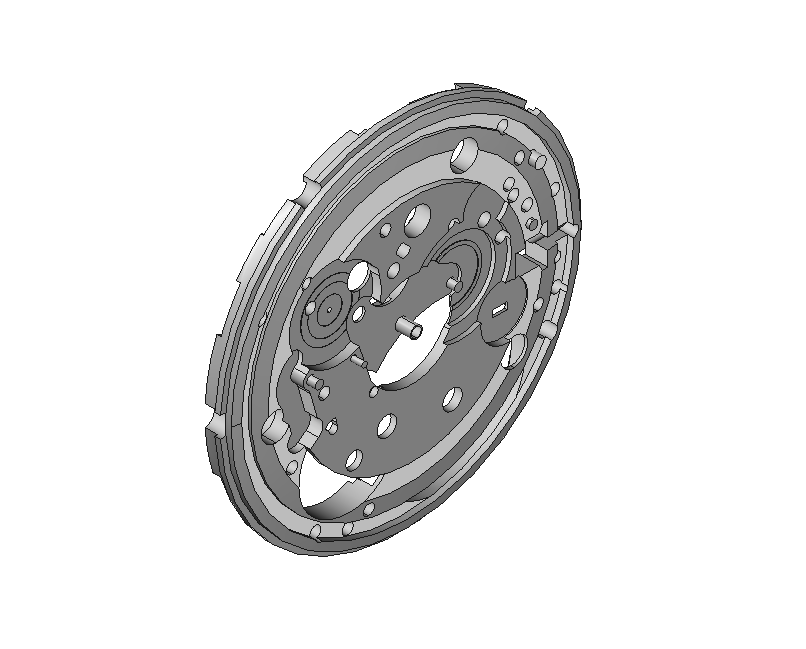 Main plate, assembled, nickel-plated #100