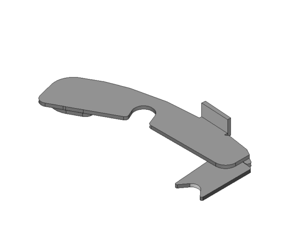Operating lever, 2 functions, assembled, nickel-plated #8140