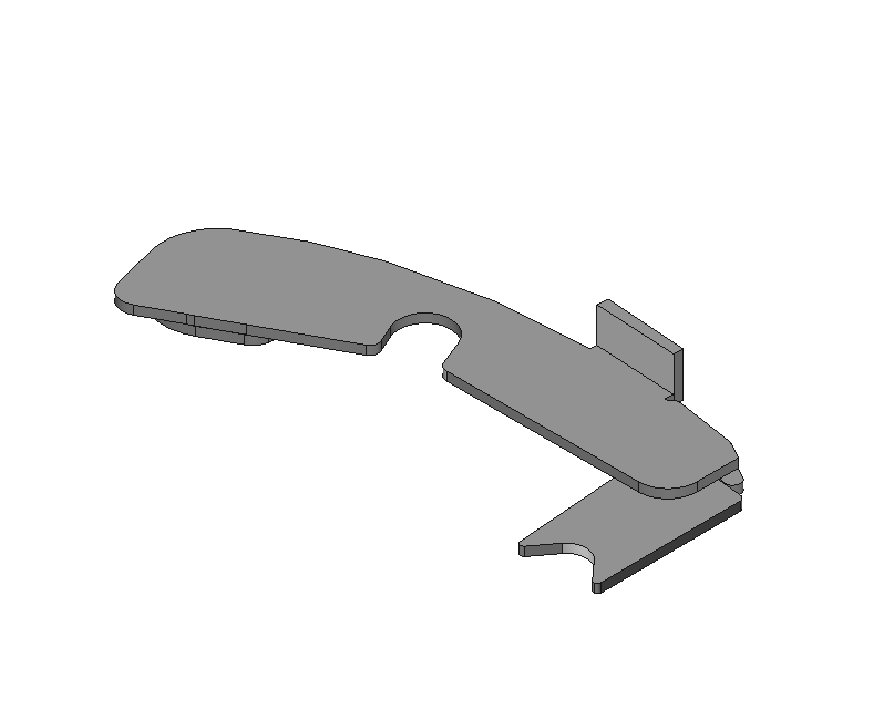 Operating lever, 2 functions, assembled, nickel-plated #8140