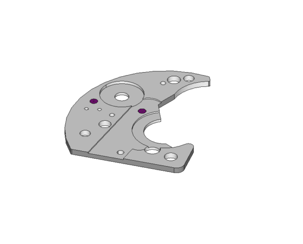 Chronograph bridge, jewelled, nickel-plated #8500