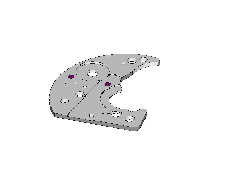 Chronograph bridge, jewelled, nickel-plated #8500