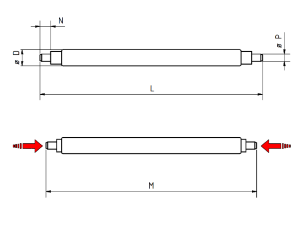 Spring bar with single flange, in steel. Diam: 1.50mm / For lug-to-lug width: 20mm - Image 2