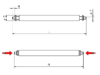 Spring bar with double flange, in steel. Diam: 1.50mm / For lug-to-lug width: 19mm - Image 2