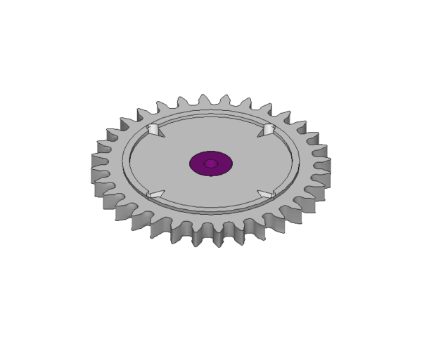 Intermediate reduction wheel, jewelled, nickel-plated #1490