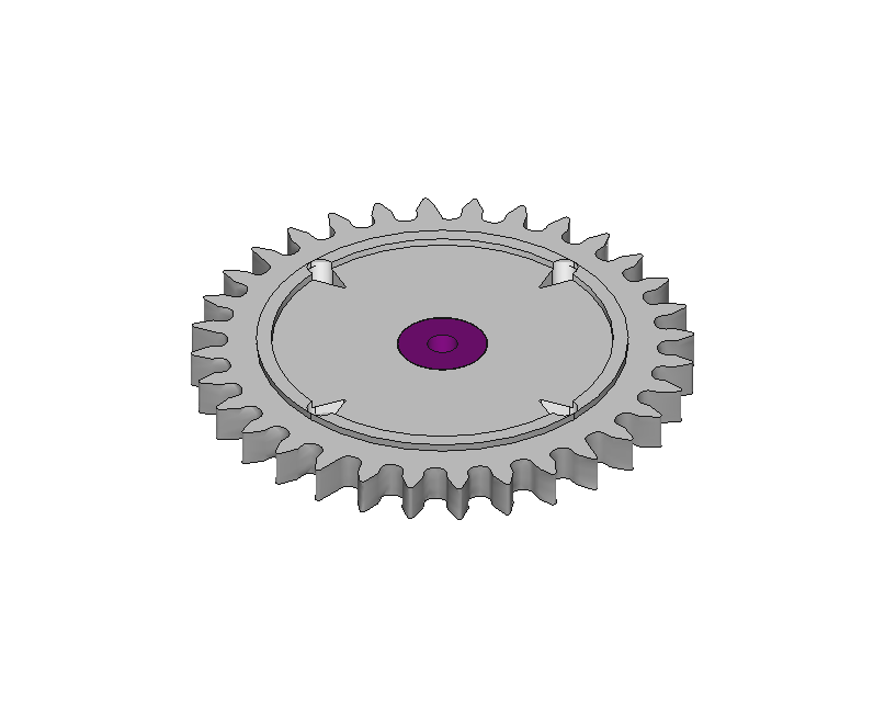 Intermediate reduction wheel, jewelled, nickel-plated #1490
