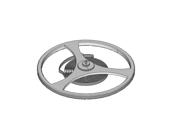 Timed balance regulated, without stud, 3 arms, 2N gold plated, Chronometer #721