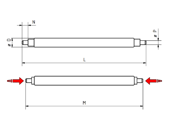Spring bar with single flange, in steel. Diam: 1.50mm / For lug-to-lug width: 14mm - Image 2