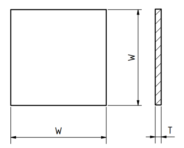 Glass, square, flat, W = 23,52 mm