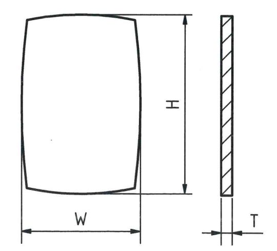 Glass, rectangle, rounded (Squircle), flat, H = 16,00 mm