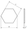 Cristal, octágonos, plano, V = 15,00 mm