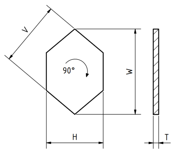 Glass, octagons, long Flat, H = 26,98 mm