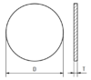 Cristal, redondo, plano, D = 25,00 mm