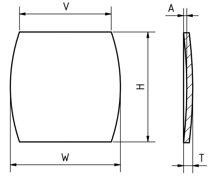 Vetro, barile, doppia cupola, H = 25,98 mm
